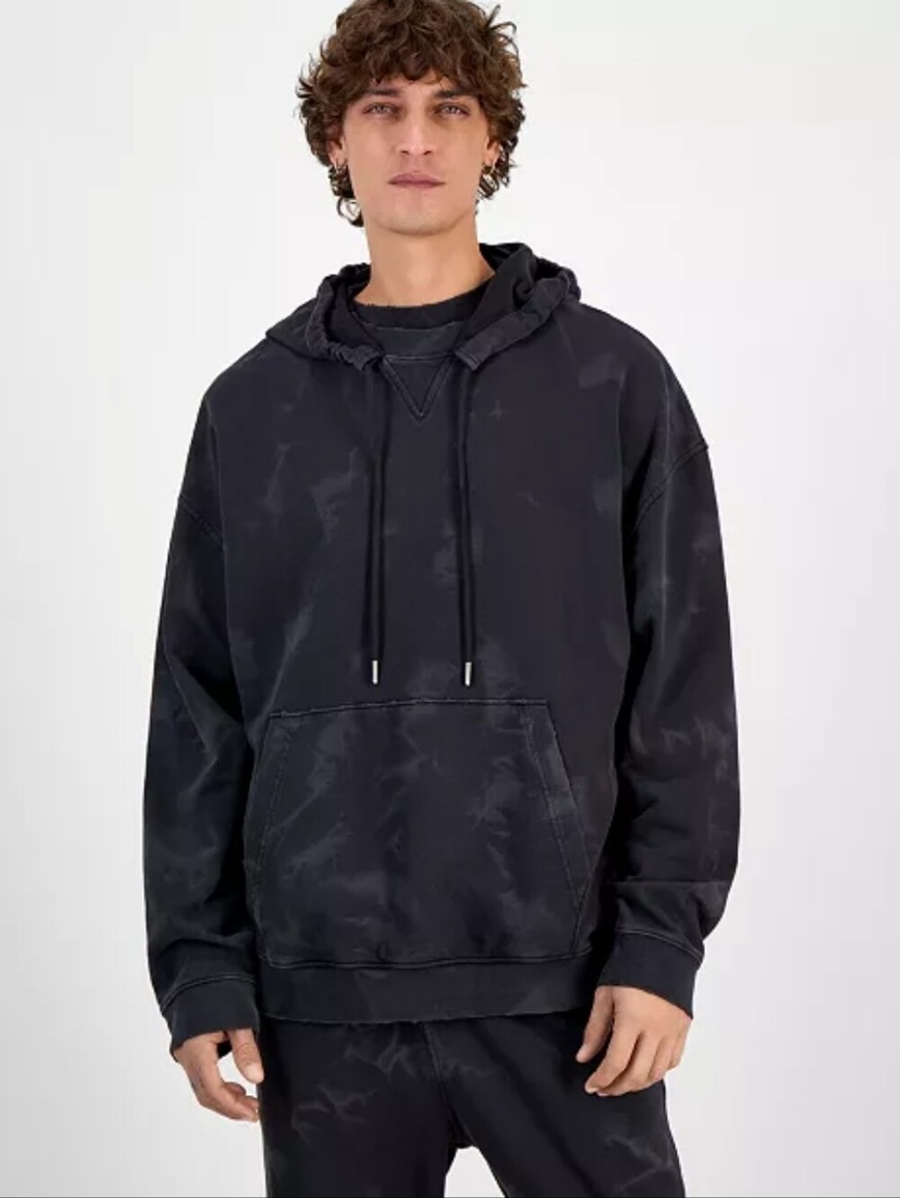 $128 Hugo Boss Mens Loose-Fit Pullover Hoodie